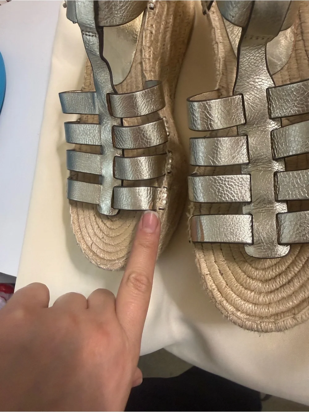 Tory Burch Metallic Gold Espadrille Wedge Sandals